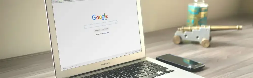 seo generic image Google search page on a laptop