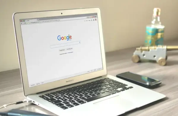 seo generic image Google search page on a laptop