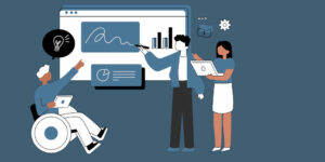 Team analyzing data to correct technical SEO mistakes